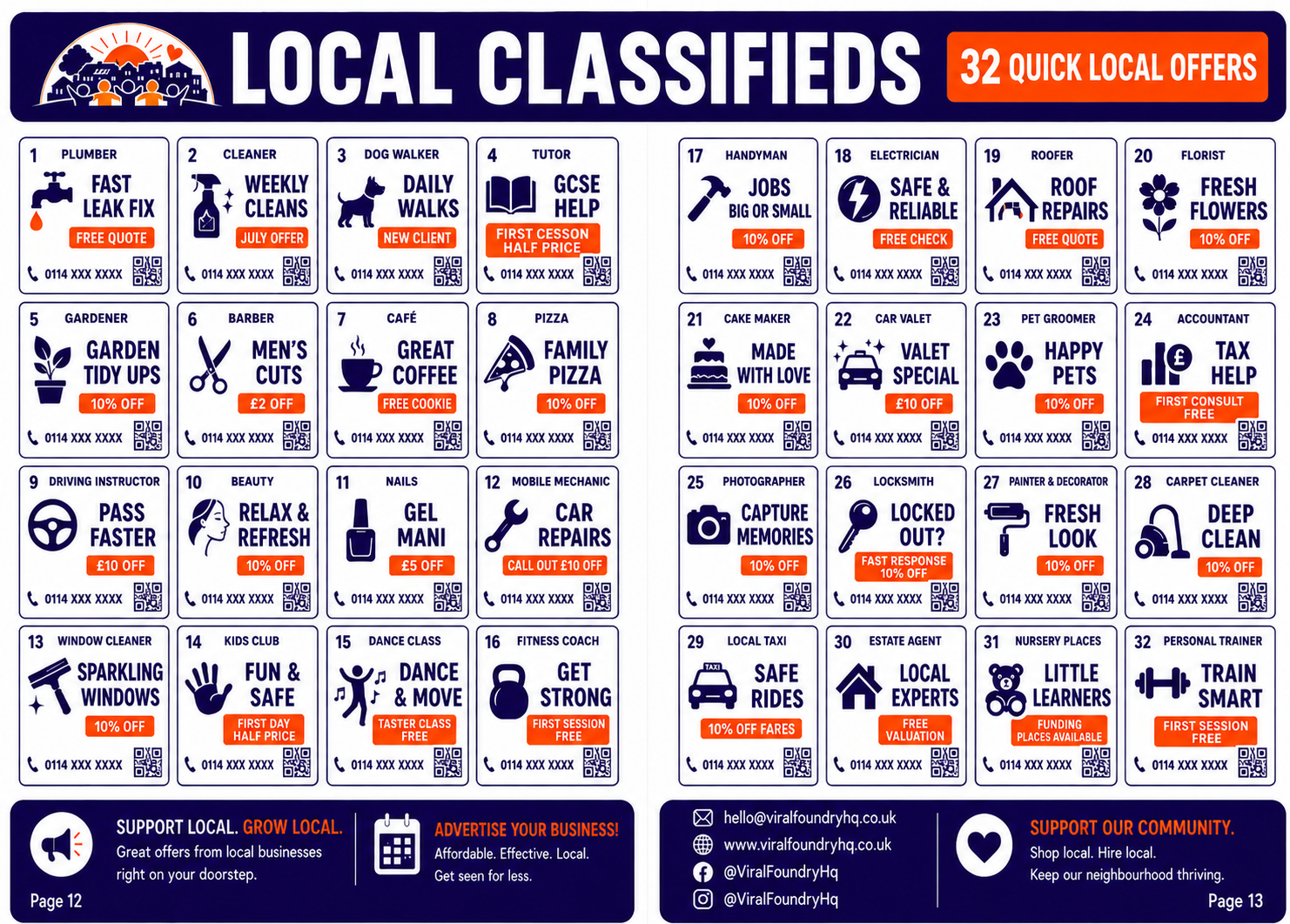 Centrefold classified ads mockup