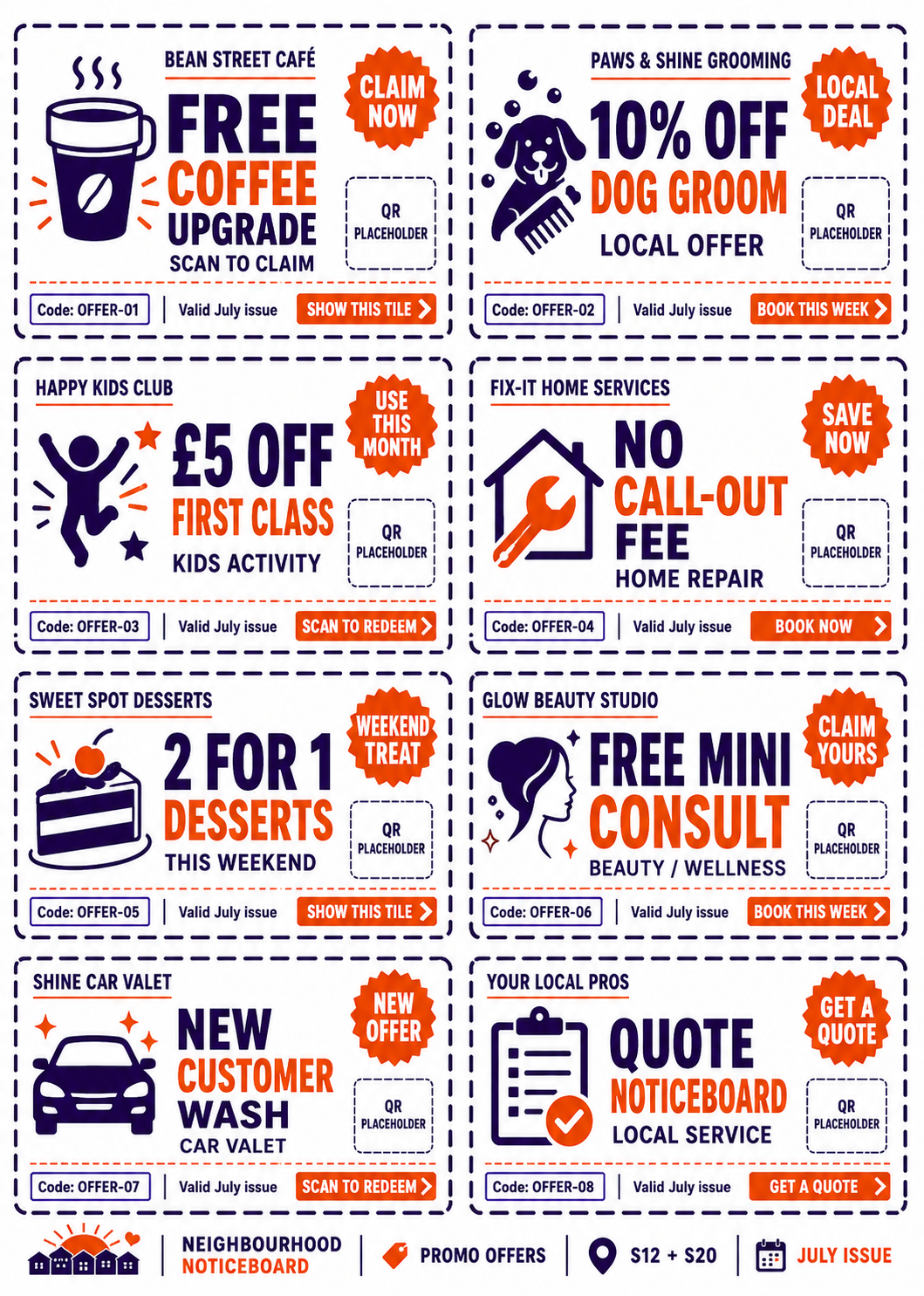 Coupon page mockup